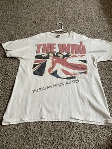 2008 THE WHO Tour T-Shirt weiß, Erwachsene Größe Large, fleckig - Bild 1 von 10