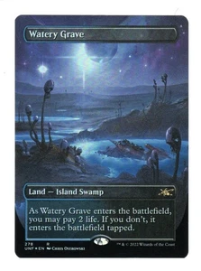 MTG - Watery Grave - Borderless Foil - Unfinity - NM - Picture 1 of 2
