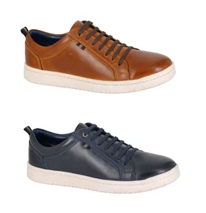 Roamers M799 Herren Leder Komfort 7 Ösen Schnürschuhe Freizeit Freizeit Turnschuhe - Bild 1 von 8