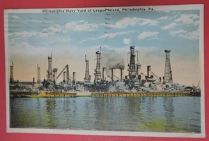 VTG POSTCARD-PHILADELPHIA NAVY YARD AT LEAGUE ISLAND-PENNSYLVANIA-PA - Imagen 1 de 2