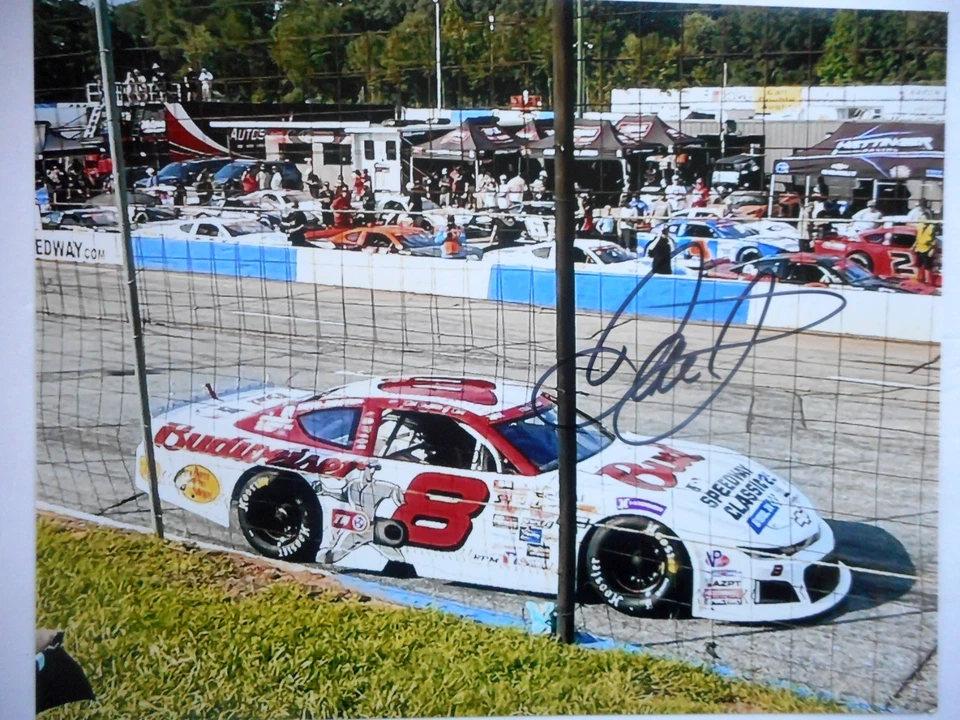 Foto 8x10 Bud Baseball Nascar 8x10 firmada por Dale Earnhardt Jr 2025 ZMAX CARS TOUR #8 Foto 1 de 3
