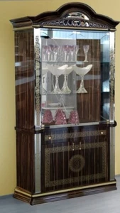 NEW VENUS CREAM & GOLD ITALIAN HIGH GLOSS 2 DOOR DISPLAY CABINET - Picture 1 of 2