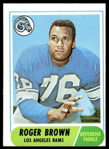 1968 Topps #158 Roger Brown Los Angeles Rams - Imagen 1 de 2