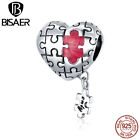 Bracelet coupe femme authentique Bisaer S925 argent sterling puzzles perles charme