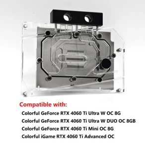 Granzon Full Coverage GPU Block For Colorful GeForce RTX 4060 Ti Ultra W OC 8G - Photo 1/9