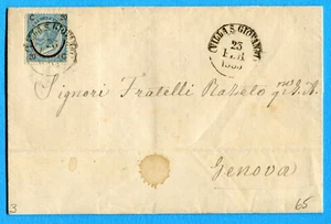 1865 VILLA S.GIOVANNI cerchio ducale su c.20 su 15 del III tipo (286085) - Imagen 1 de 2