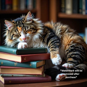 Digital AI Photo Art Picture Desktop Wallpaper Background Calico Cat C25_005 - Picture 1 of 1