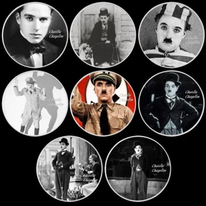 8pcs Comedy Master Chaplin Silver Coins Set Genius Britain Actor Challenge Medal - Picture 1 of 13