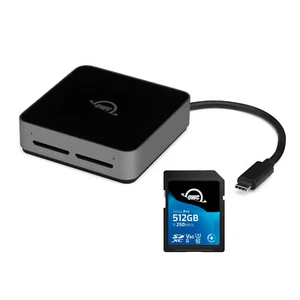 OWC 512GB Atlas Pro SDXC V60 UHS-II Memory Card with Dual SD-Slot Card Reader - Picture 1 of 5