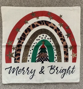 NUEVO NAVIDAD Funda Almohada Funda Falsa 18" x 18" Cremallera Sin Inserto - Imagen 1 de 5