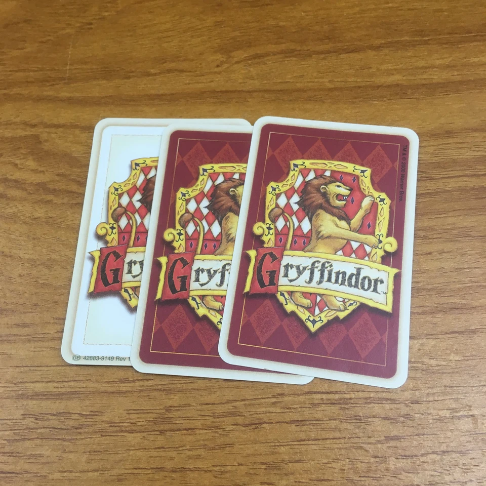 Harry Potter & The Philosophers Stone Trivia Game 3 Gryffindor Cards Spare Parts - Image 1 of 3