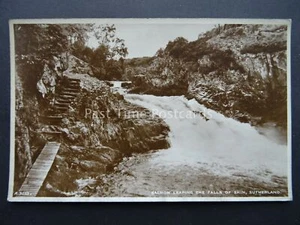 Scotland SUTHERLAND Salmon Leaping FALLS OF SHIN - Old RP Postcard by J.B. White - Picture 1 of 3