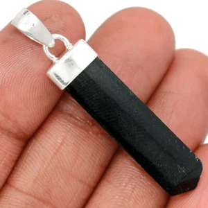 Joyería colgante de turmalina negra natural de plata de ley 925 CP31023 - Imagen 1 de 1