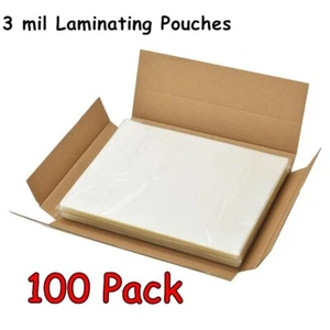 3 Mil Thermal Laminating Pouches 100 Pack 9" x 11.5" Letter Laminator Sheets - Picture 1 of 4