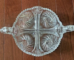Plato de borde de diente de sierra estrella giratoria de dos manijas de cristal de plomo dividido en 4 - Imagen 1 de 6