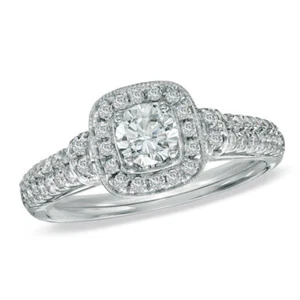 1Ct White Round Cut CZ Engagement Wedding Ring In Solid 925 Sterling Silver - Picture 1 of 3