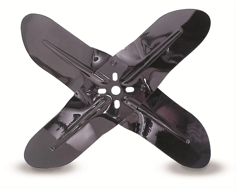 4 BLADE REPRO COOLING FAN 18" BLK STEEL GM FORD MOPAR STANDARD ROTATE - Image 1 of 1