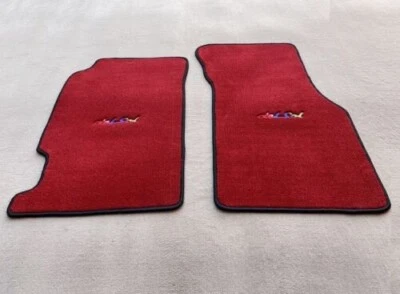 For Honda Civic Crx Del Sol Floor Mats Carpet Red Black trim 1993-94 2pcs - Image 1 of 4