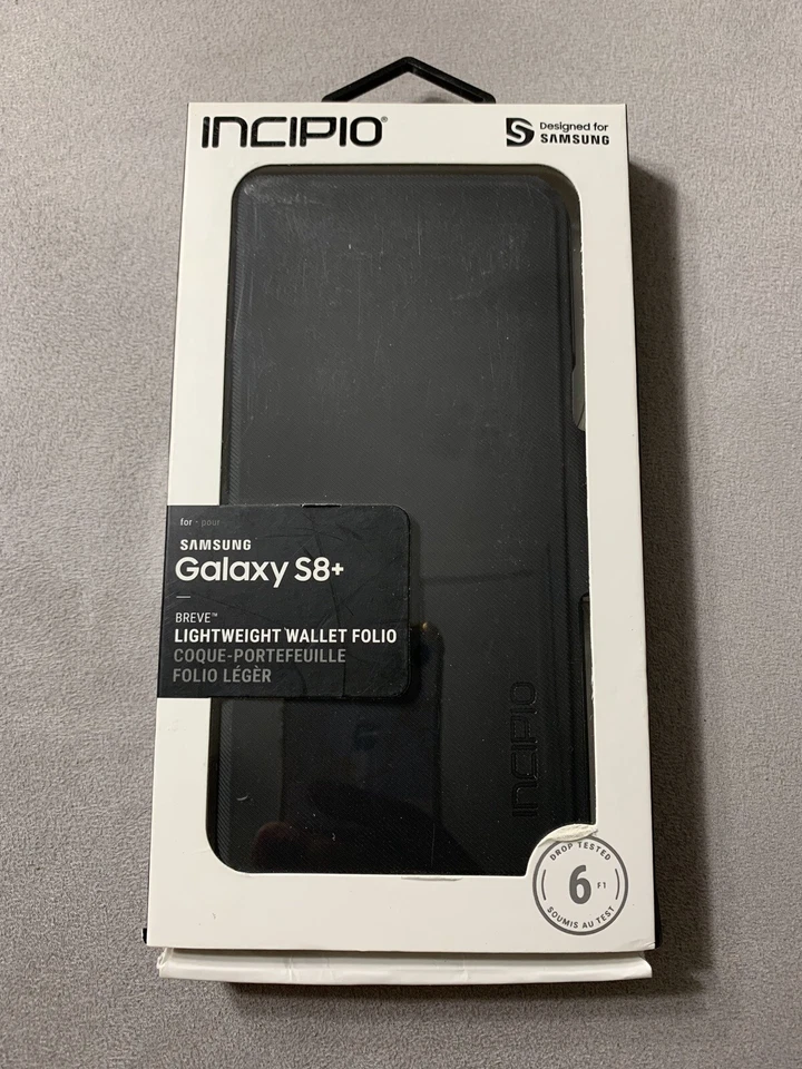Incipio Samsung Galaxy S8+ Breve Ligero Billetera Folio Estuche Negro Nuevo S8 plus Foto 1 de 2