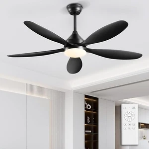 52 Inch Ceiling Fans with Lights & Remote Modern Bedroom Ceiling Fan - Picture 1 of 7