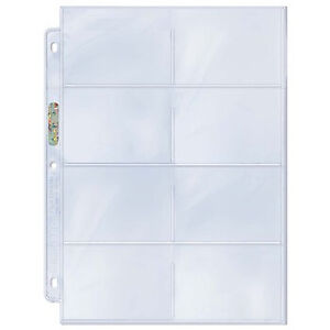 Ultra Pro 8-Pocket Platinum Page with 3-1/2x2-3/4 Pockets 100 Ct.