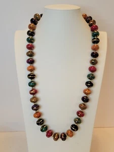 COLLAR Vintage Años 80 Cuentas Coloridas 28" Largo Divertido y Funky Boho - Imagen 1 de 6