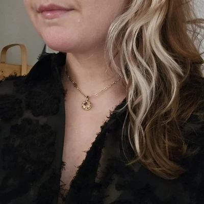 Colar romântico vampiro renascimento vitoriano dourado tom ametista pérolas de cristal - Imagem 1 de 4