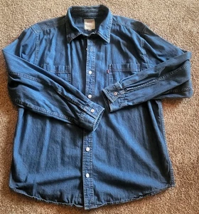 LEVI'S XL extra large Blue Denim Shirt in FANTASTIC CONDITION - RED TAG - Picture 1 of 4