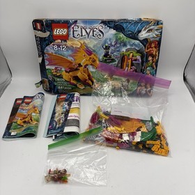 LEGO Elves Fire Dragon's Lava Cave 41175 - 99% Complete, missing 1 Minifig