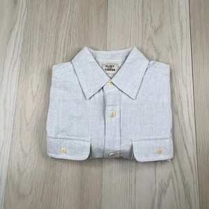 Camisa abotonada de algodón suave de pedernal y yesca para hombre talla extra pequeña gris claro  - Imagen 1 de 10