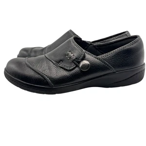 Clarks Damen schwarz Mokassins Halbschuhe/Slipper/Leder-Größe 6 bequem EUC - Bild 1 von 6