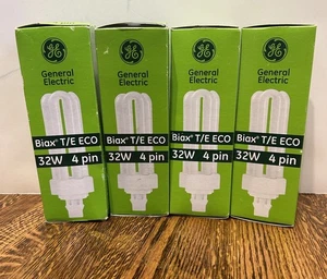 GE F32TBX/841/A/ECO Biax T/E 32W 4 Pin Compact Fluorescent Lamp Lot 4 Bulbs - Picture 1 of 3