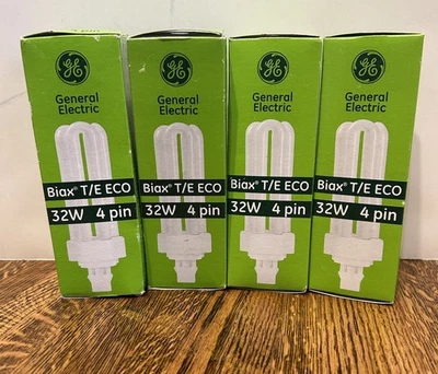 GE F32TBX/841/A/ECO Biax T/E 32W 4 Pin Compact Fluorescent Lamp Lot 4 Bulbs - Image 1 of 3
