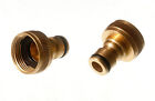 PARCEL OF 3 X BRASS TAP ADAPTOR HOSE CONNECTOR TOOLS QUICK FIX ( 6G6 )