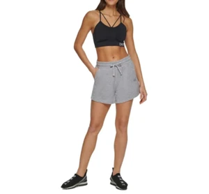 DKNY Sport Women Terry Cloth Relaxed Shorts Gray Size XL 400036 - Picture 1 of 2