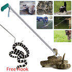 Heavy Duty Snake Tongs+Hook Reptile Grabber Catcher Wide Jaw Pick up Tool Stick