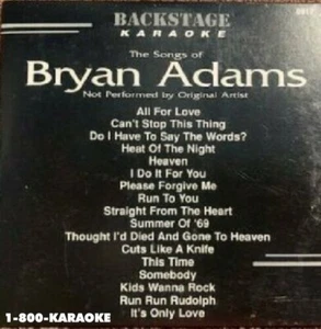 BACKSTAGE KARAOKE CD+G BS8917 CDG BRYAN ADAMS 17 GREATEST HITS cdg EVERYTHING I - Picture 1 of 1
