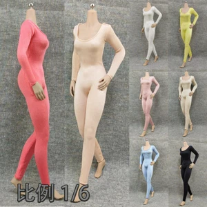 1/6 Tight Fitting Long Sleeved Jumpsuit Bodysuit Fit 12'' Girl Action Figure - Picture 1 of 17