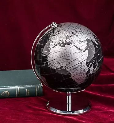 World Globe (Dia 20cm) – Educational/Geographic Metal Base - Metallic Black • 82.27$