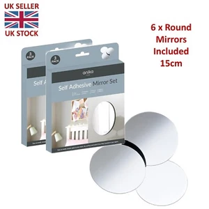 Anika Self Adhesive Round Mirrors 15cm (pack of 6) - Picture 1 of 8
