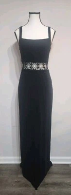 Vintage Jessica Mcclintock Gunne Sax Maxi Dress Sheer Lace Waist Evening Sz 5/6 - Image 1 of 4