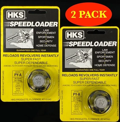 HKS PYA Speedloader for 38spl/357mag Colt Python 6 rounds  *2 PACK* - Image 1 of 4