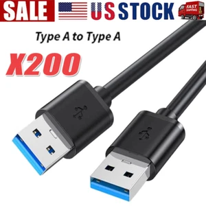 USB 3.0 A Male to A Cable Lot Data Transfer Super Speed Power Charger Metal 3FT - Picture 1 of 13