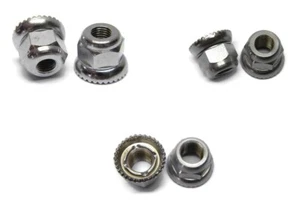 Chrom Nabe Achsmuttern mit integrierter Unterlegscheibe - 5/16x26G - M9x1 - M10x1 Paar - Bild 1 von 10