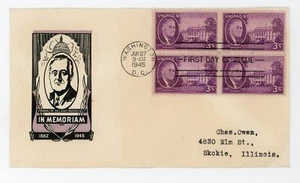 1945 - #932 - Roosevelt & The White House First Day Cover FDC - Ioor Cachet - Picture 1 of 2