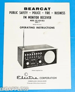 Escáner Electra Corporation Bearcat BCL-BCH-BCU Manual de Usuario Operativo *ORIGINAL* - Imagen 1 de 3