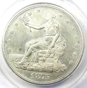 1875-S Trade Silver Dollar T$1 - Certified ANACS AU58 Details - Rare Coin!