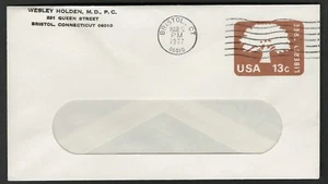 US 1975 #U576 13c Liberty Tree Stamped Envelope Cover Bristol CT Used - Picture 1 of 2