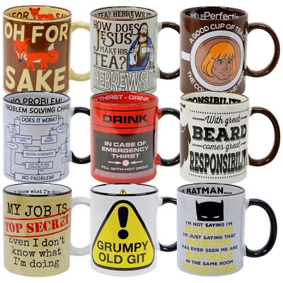 Funny Novelty Mug. Retro Humour Coffee Cup Comedy Cool Unique Gift for Him Her - Image 1 of 3