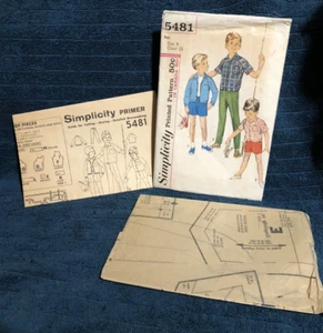 Factory Folded Boy’s Size 4 Chest 23 Shirt Jacket & Pants Simplicity 5481 - Picture 1 of 3